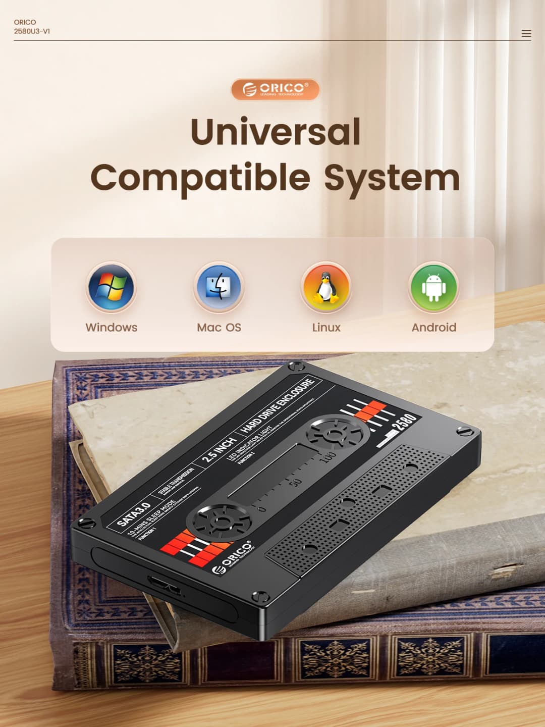 حافظة أقراص صلبة خارجية ORICO 2.5 بوصة من SATA إلى USB3.0 بسرعة 5Gbps / 6Gbps مع ملصق DIY - 4