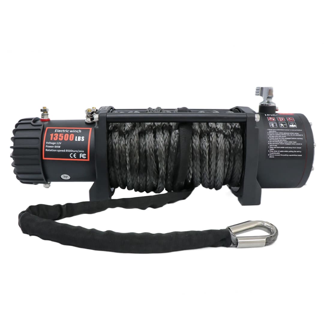 ونش كهربائي للسيارات من فيفور بقوة 13500 رطل، 12 فولت، لسيارات 4X4، مع حبل صناعي بطول 92 قدم، وحزام سحب، وتحكم لاسلكي، لسيارات ATV والشاحنات والطرق الوعرة - 4