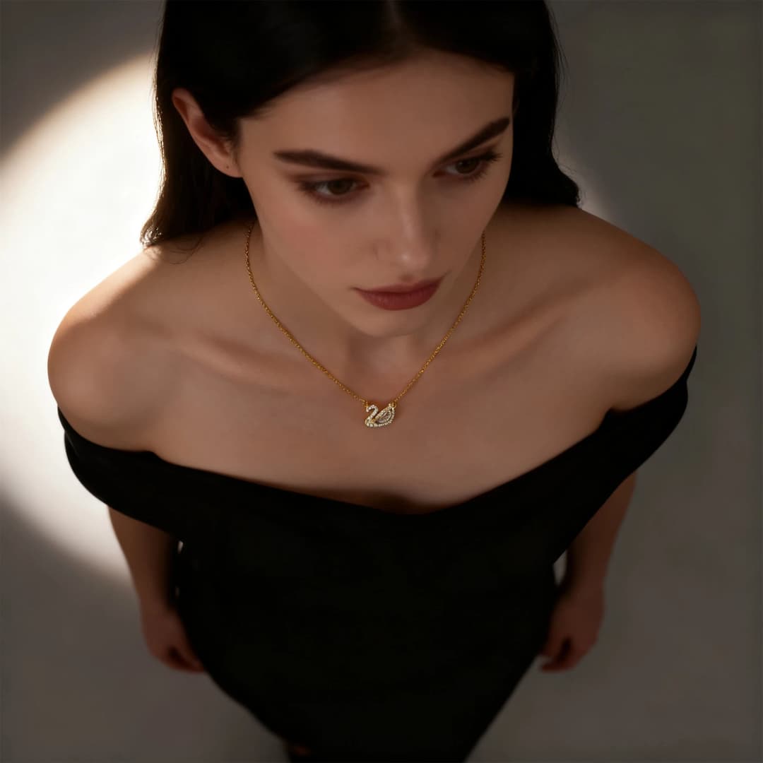 قلادة من التيتانيوم الفاخر على شكل بجعة، تصميم أنيق لسلسلة عظمة الترقوة، هدية مثالية للصديقات - 3