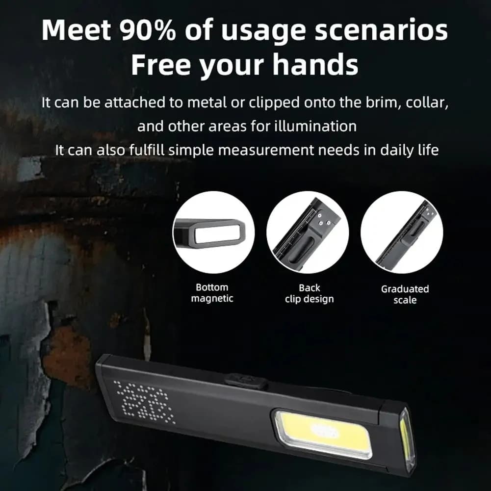 Mini Portable Rechargeable LED Torch Light, Waterproof Outdoor Work Pocket Flashlight with Magnetic Grip, Compact LED Flashlight - 5