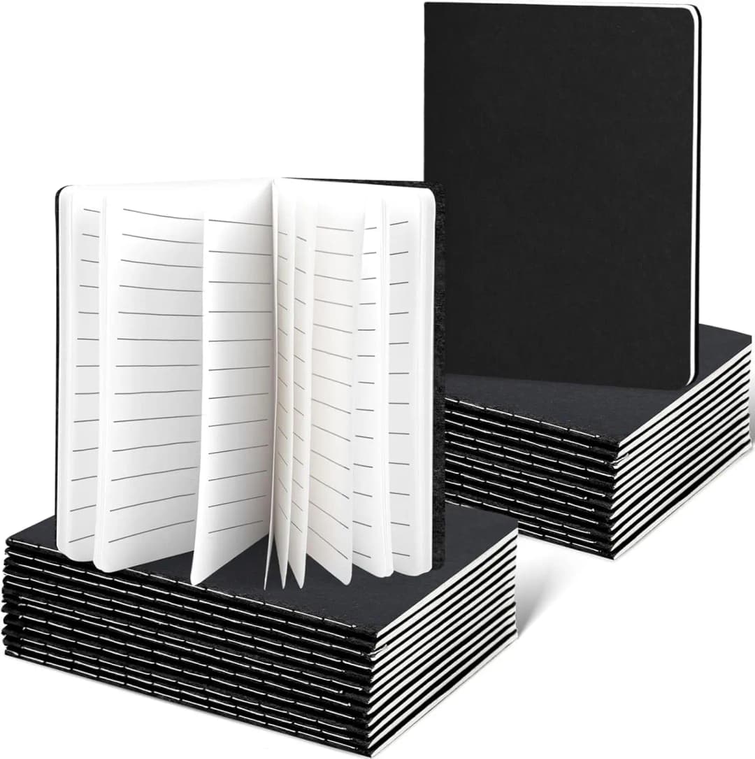 24 قطعة كرافت نوت بوك، 3.5x5 بوصة دفاتر جيب صغيرة بصفحات مسطرة دفتر ملاحظات صغير أسود للمدرسة والمكتب والمنزل وهدايا السفر