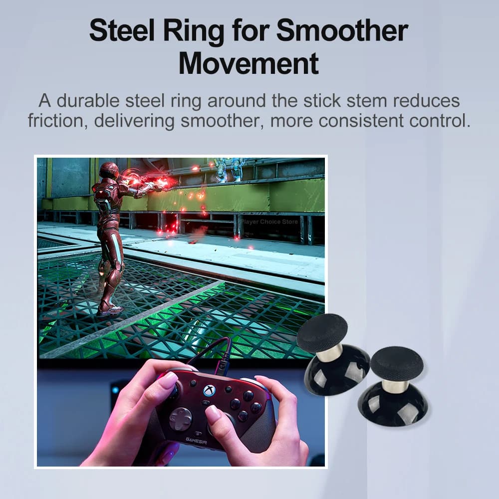 GameSir Joystick Caps for G7 Pro Super Nova Gamepad Accessories 3 Pairs Personalized Caps Smooth Steel Ring Control Experience - 6