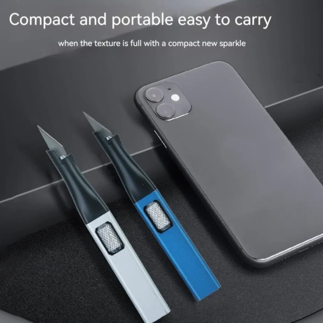 سكين نحت بمقبض ألمنيوم على شكل قلم مع 5 شفرات فنية على شكل حدوة حصان قابلة للاستبدال سكاكين خارجية - 5