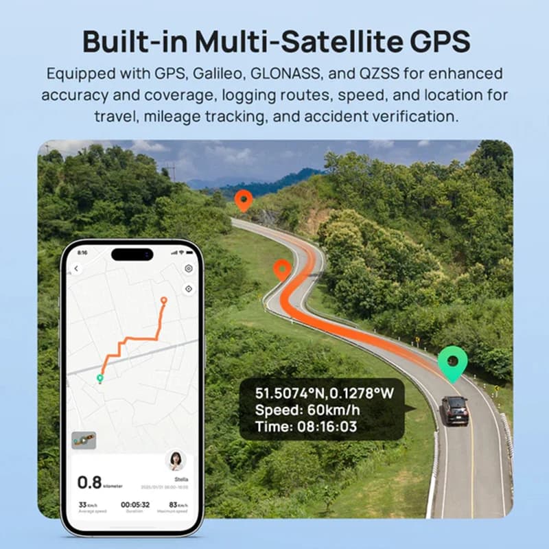 كاميرا 70mai A410 جديدة 1440P 2.5K صورة F1.55 قناة مزدوجة دعم GPS رؤية ليلية 24 ساعة انتظار إصدار محدث من A400 - 4