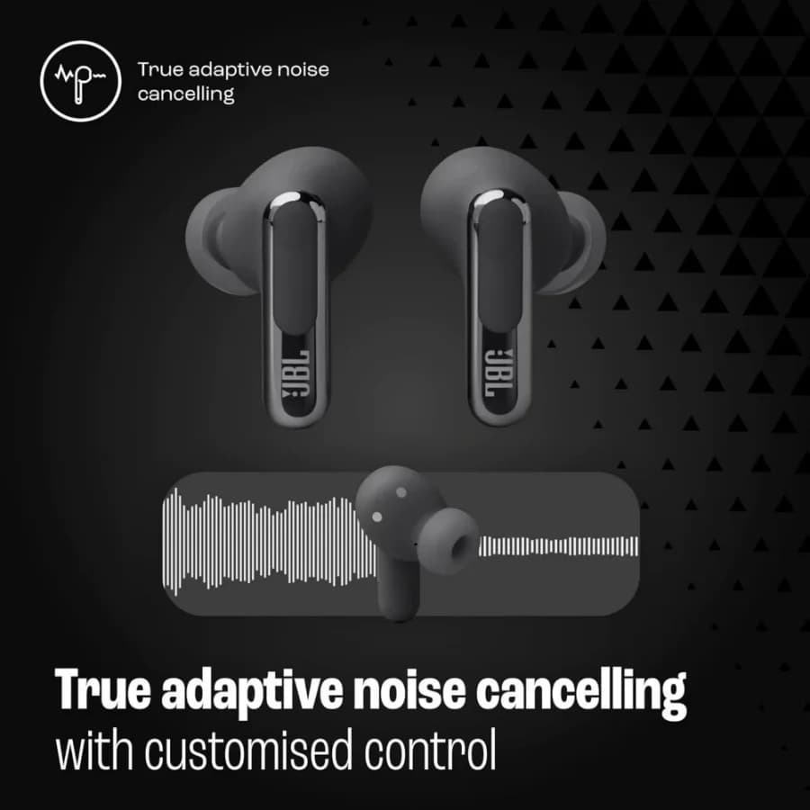 JBL Live Beam 3 TWS Bluetooth Earphones Active Noise Cancelling Touch Control Low Latency Audio Comfort Fit IP54 Sweatproof - 5