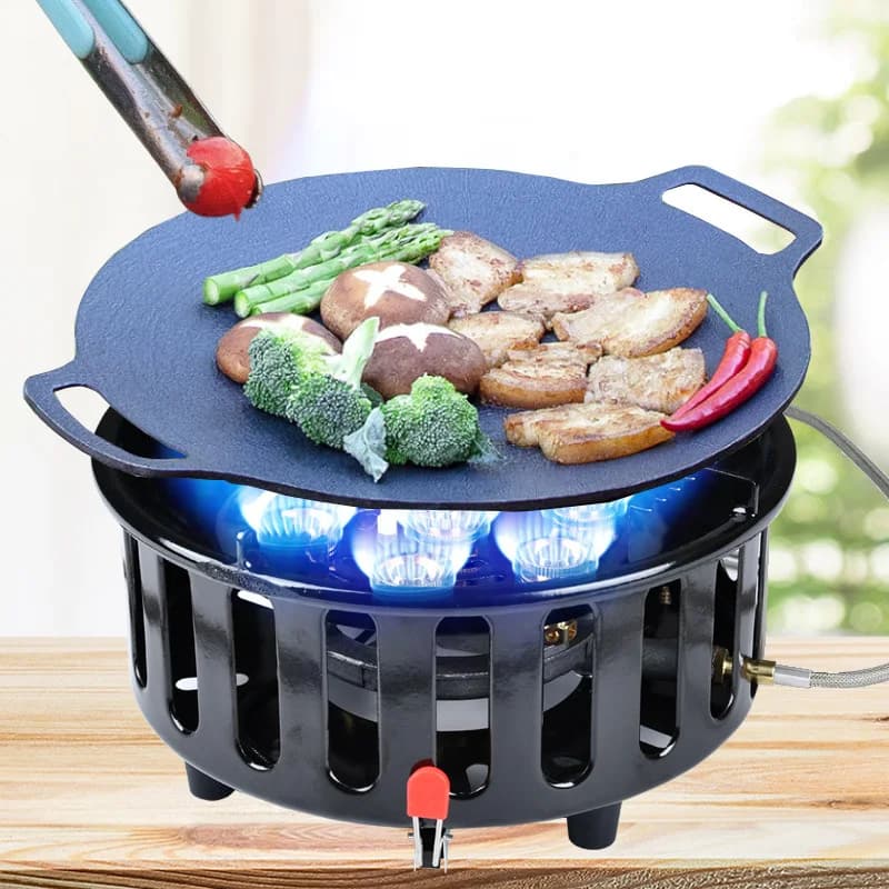 19800W High-Power Strong Fire 7-Core Camping Stove Portable Gas Burner Windproof Electronic Ignition Camping Equipment - 2