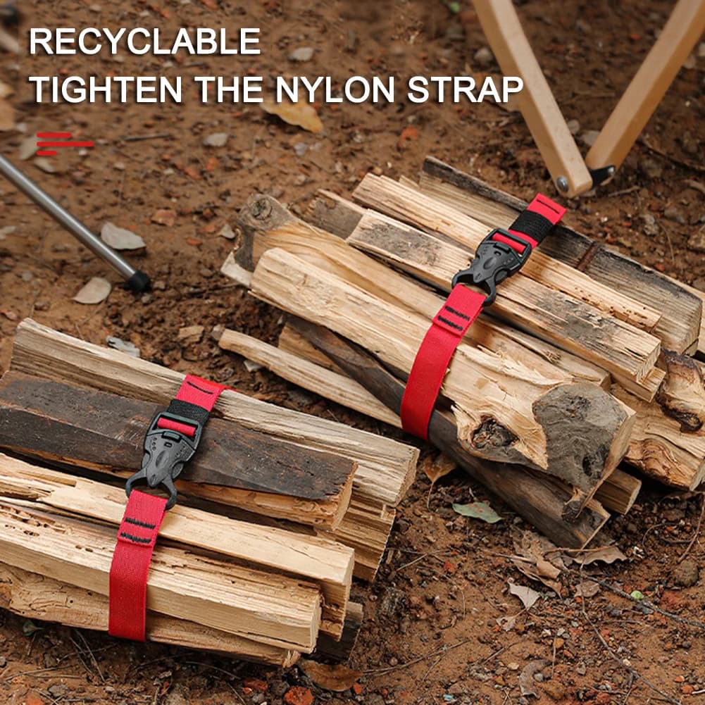 حزام أمتعة محمول مع خطاف تحرير سريع، مناسب للتخييم والسفر، 1-4 قطع - 3