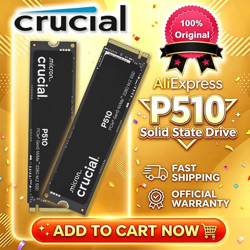 Crucial P510 SSD 1TB 2TBGen5 NVMe SSD,PCIe 5.0 M.2 2280 SSD, Internal Solid State Drive, Compatible with Laptop, Desktop - 2