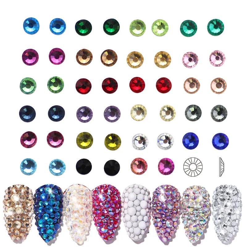 SS3-SS30 Crystal Glitter Nail Art Rhineston Non Hotfix Rhinestones Flatback Stones Nail Art Decorations DIY Accessories
