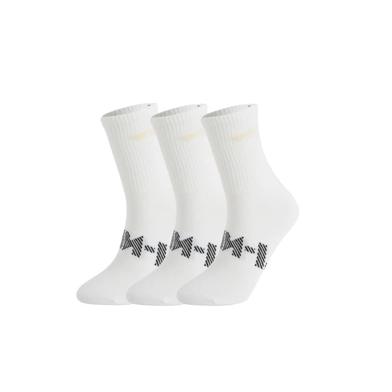 لي-نينغ للجنسين نمط الرياضة 3 أزواج جوارب 22-28 سم قابلة للتنفس مريحة لي نينغ رجال نساء رسائل جوارب عصرية AWTV007 - 4