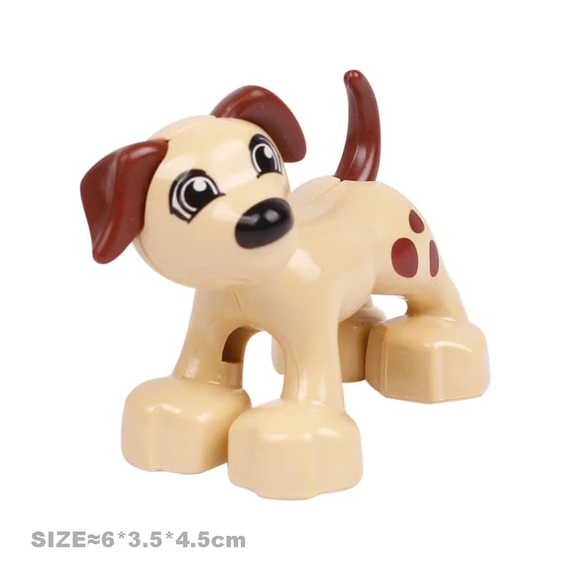 Big Building Blocks Accessories Farm Animals Zoo Compatible with duplos Cat Pig Dog Rabbit Monkey Hippo Sheep Children Toys Gift - 4