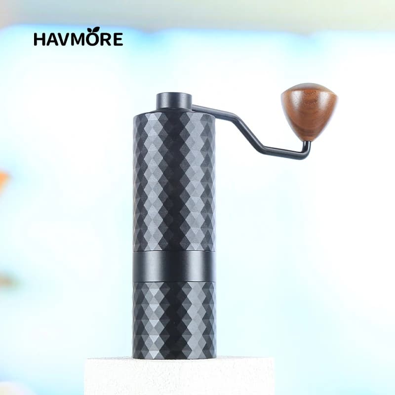 مطحنة قهوة يدوية محسنة من HAVMORE، احترافية من الفولاذ المقاوم للصدأ، قابلة للتعديل، مطحنة بُر يدوية لحبوب القهوة - 4