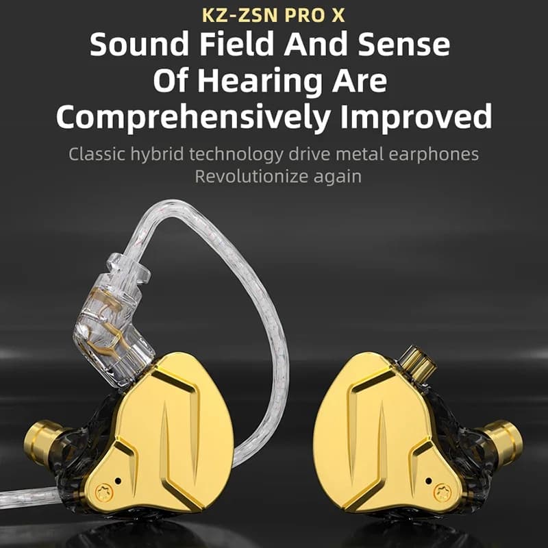 سماعة أذن KZ ZSN PRO X معدنية داخل الأذن 1BA 1DD هايبرد درايف HIFI رياضية عازلة للضوضاء سماعة رأس KZ ZSNPROX ZES ZEXPRO DQ6S - 4