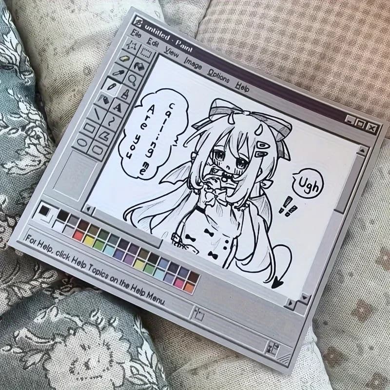 ملاحظات لاصقة لرسم الكمبيوتر العتيق، 50 ورقة، مثالية للفنانين والاستخدام المكتبي، ملاحظات لاصقة متينة للمكتب - 3