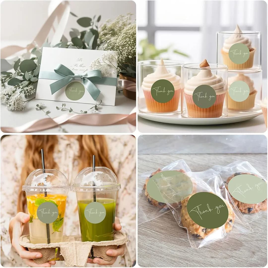 100-500 قطعة ملصقات ختم هدايا فنية بكلمة شكراً بسيطة تصميم سكرابوكينغ زينة حفلات المهرجانات علامات أعمال - 2