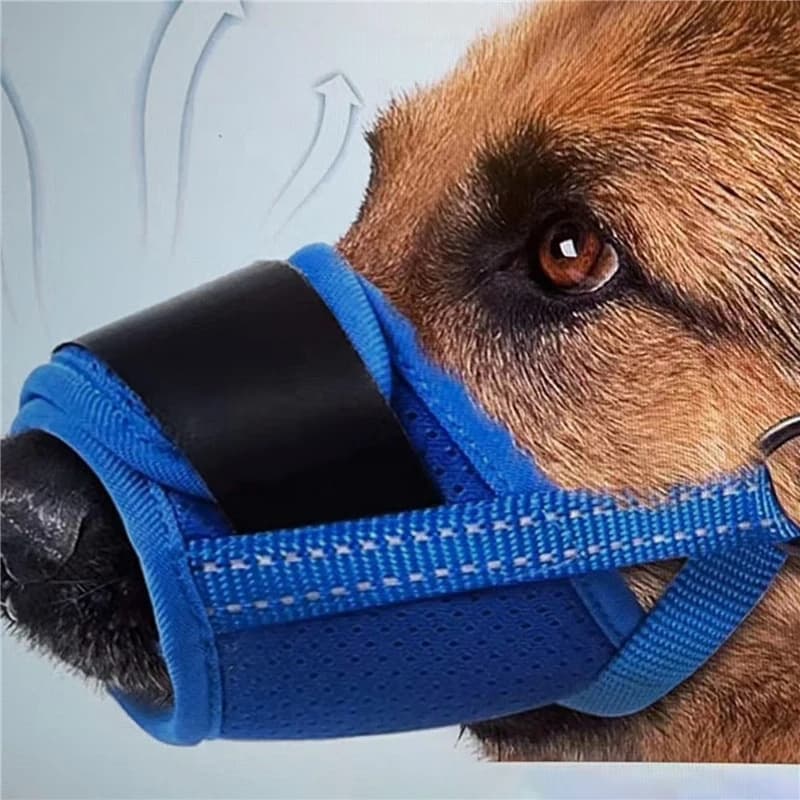 Dog Muzzle Puppy and Large Dog Anti Barking Adjustable Anti-biting Mesh Breathable Soft Pet Mouth Muzzles Straps Doggie Supplies - 2