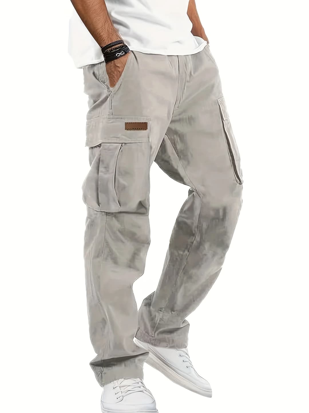 American style high street multi pocket workwear pants for men's new trendy loose straight leg versatile casual long pants - 5