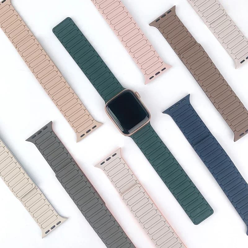 Magnetic Loop for Apple Watch Bands 44mm 40mm 49mm 45mm 41mm 38mm Silicone Bracelet iWatch Series 9 8 7 6 5 4 3 Se ultra 2 strap - 3