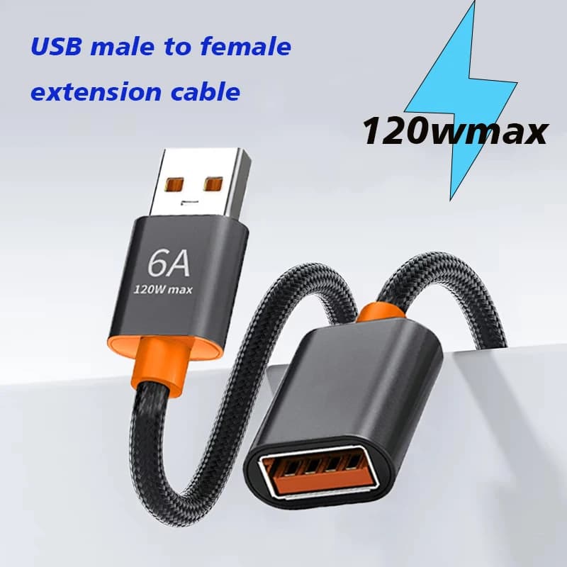 كابل تمديد USB 2.0 من ذكر إلى أنثى عالي السرعة لأجهزة الكمبيوتر المحمول ووصلات USB