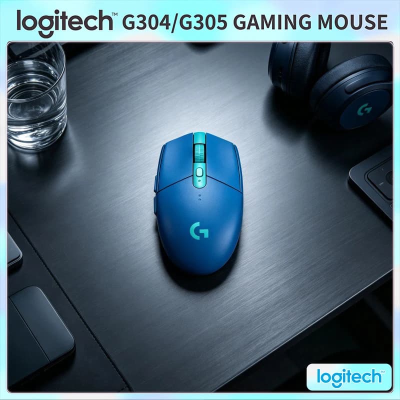 ماوس ألعاب Logitech G304 لاسلكي بتقنية LIGHTSPEED، مستشعر HERO بدقة 12000 DPI، استجابة 1 مللي ثانية، بطارية تدوم 9 أشهر