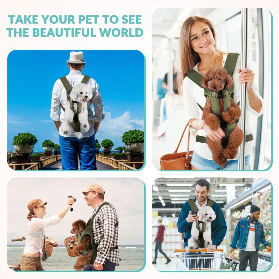 Pet Carrier Backpack for Dogs Cat Thickened Sponge Pet Front Dog Carrier Backpacks Portable Puppy Transportation Dog Bags - 2