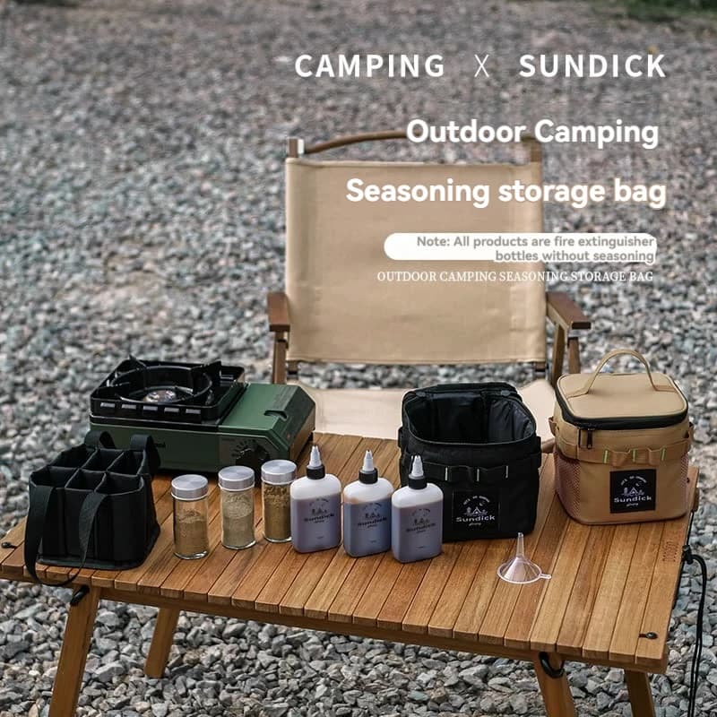 زجاجة توابل خارجية من SUNDICK، صندوق توابل محمول للمطبخ، مجموعة أوعية توابل للشواء السائل والصلب للنزهات، أدوات المائدة - 5