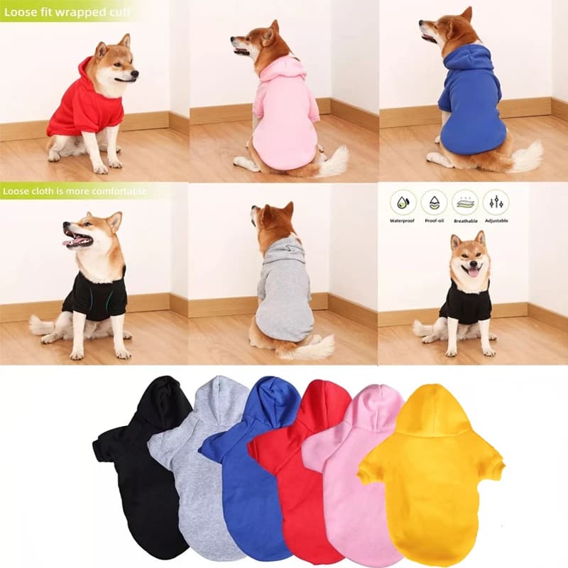 Winter Dog Clothes Sport Hoodies Sweatshirts Warm Coat Clothing Autumn for Small Medium Large Dogs Big  Pets Puppy hooded sweats - 5