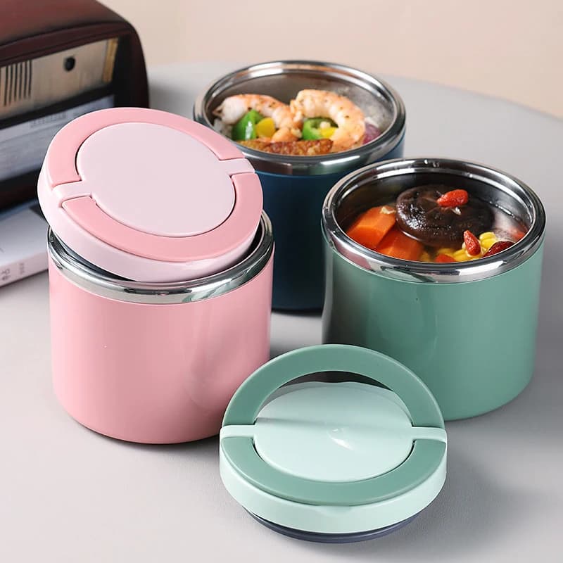 Soup Thermos Food Jar Insulated Lunch Container Bento Box for Cold Hot Food Food Flask Stainless Steel Lunch Box With Handle - 2