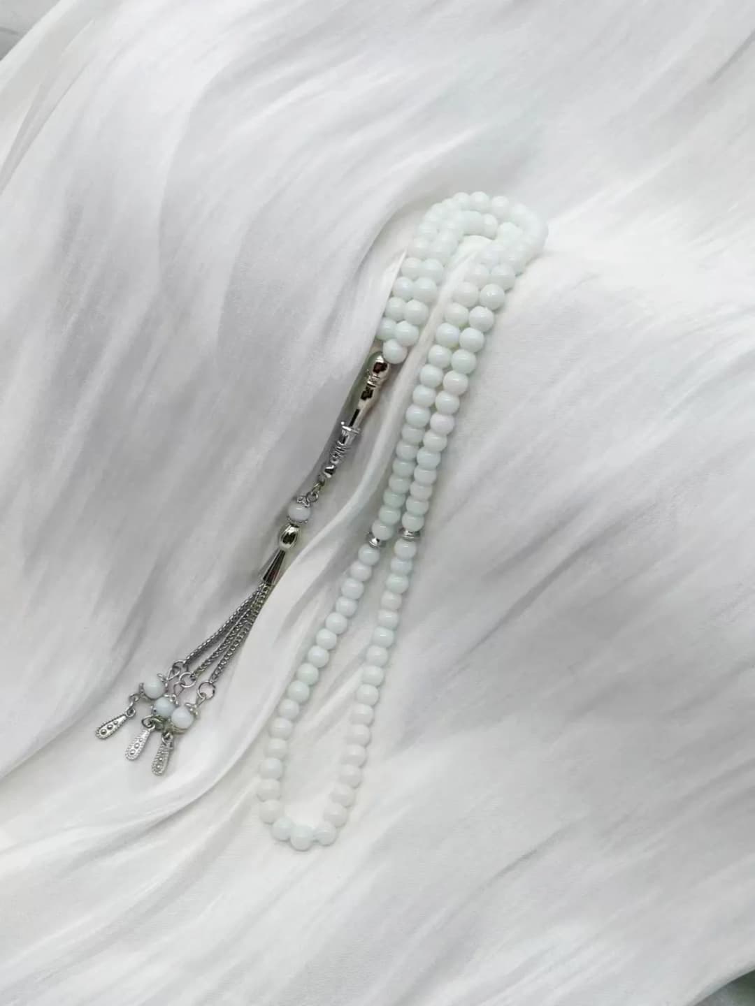 Handmade Glass Tasbih | Muslim Prayer Beads with Elegant Tassel | Daily Use Islamic Rosary & Fashion Spiritual Bracelet - 5