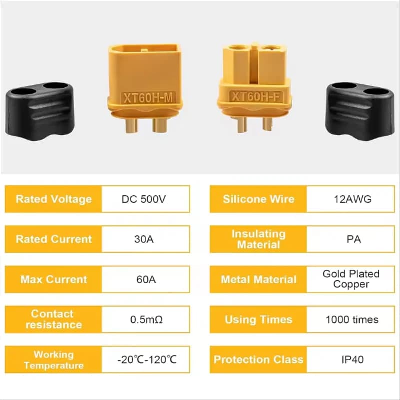 5/10 Pairs XT60H connector plug with Sheath Housing Female / male XT60 plug for RC Lipo Battery cars drones Airplane - 6