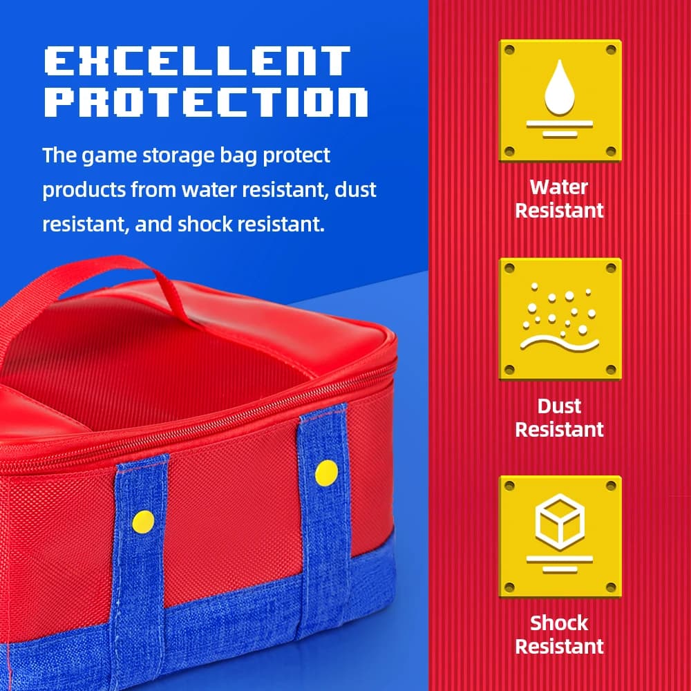 حقيبة حمل كبيرة لجهاز نينتندو سويتش OLED وحدة تحكم برو حقيبة تخزين سفر متوافقة مع جهاز نينتندو سويتش جويكون - 3