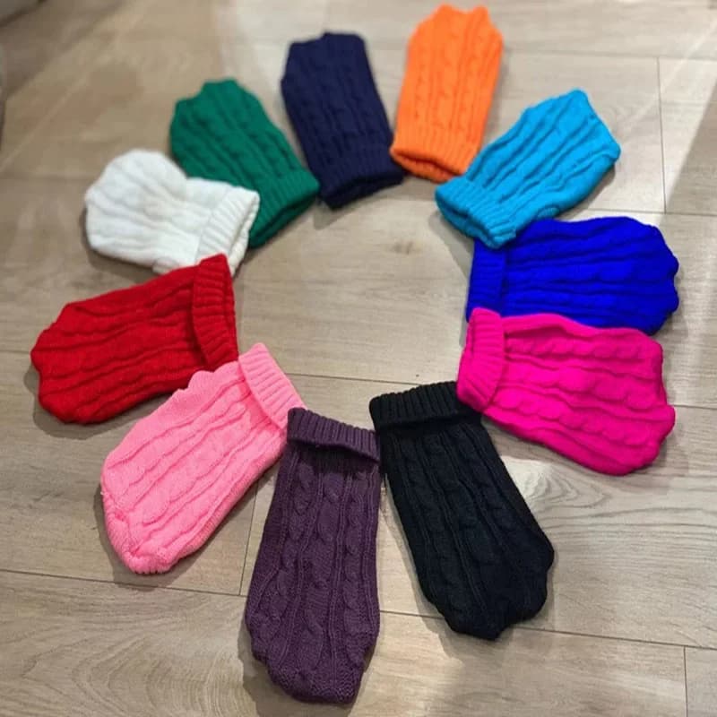 ملابس شتوية للكلاب ملابس محبوكة للحيوانات الأليفة للكلاب الصغيرة والمتوسطة تشيهواهوا جرو سترة للحيوانات الأليفة يوركشاير سترة كلب نقي Ropa Perro - 5