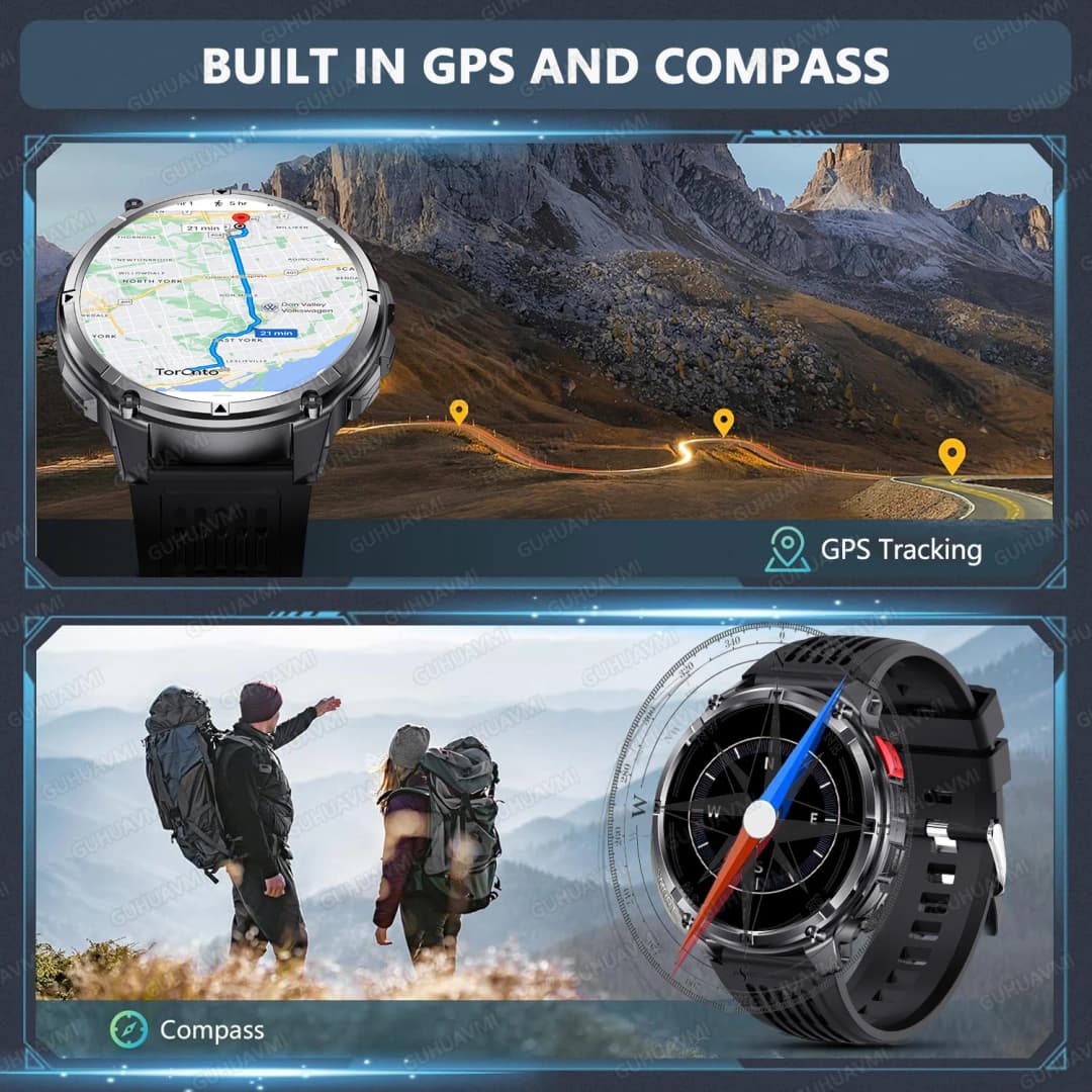 2026 New T-Rex3 Pro 1100mAh Battery Smart Watch GPS path 5ATM Waterproof Sports Run tracker Outdoors Compass Military Smartwatch - 2