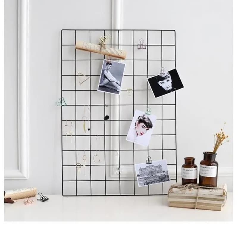 Multi-size Home Wall Shelves Iron Grid Room Decoration Photo Grid DIY Wall Board Decor Mesh Storage Shelf Organizer Rack Holder - 5
