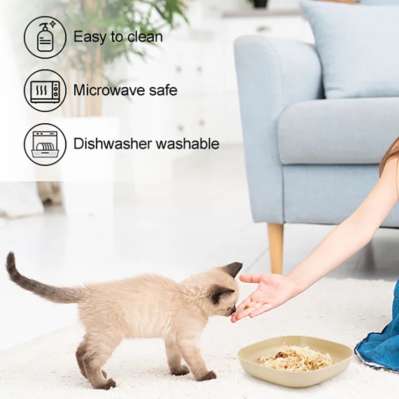 3/10/20pcs Non-Slip Plastic Cat Bowls Set Shallow Pet Food & Water Dishes Suitable for Kittens Short Leg Cat Ferrets Stray Cats - 3