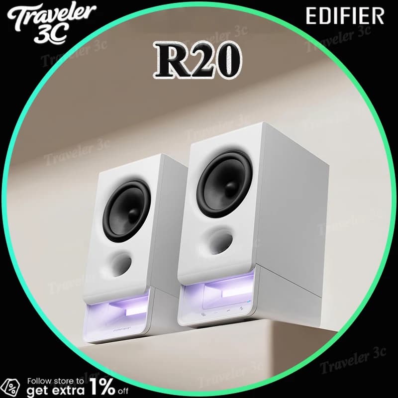 EDIFIER R20 Multimedia Speaker Desktop Computer Sound System Subwoofer High Volume Home Mini Speaker Music Office Speaker Gift