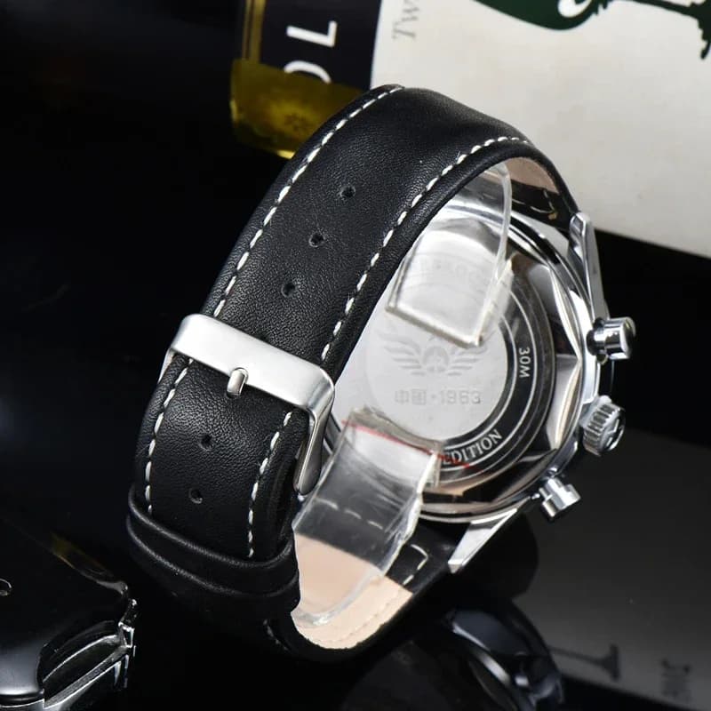 42 مللي متر الصين الطيران كرونوغراف كوارتز 1963 ساعة للرجال 21 Zuan الطيار مقاوم للماء قماش موضة فريدة من نوعها العسكرية الذكور ساعة - 6