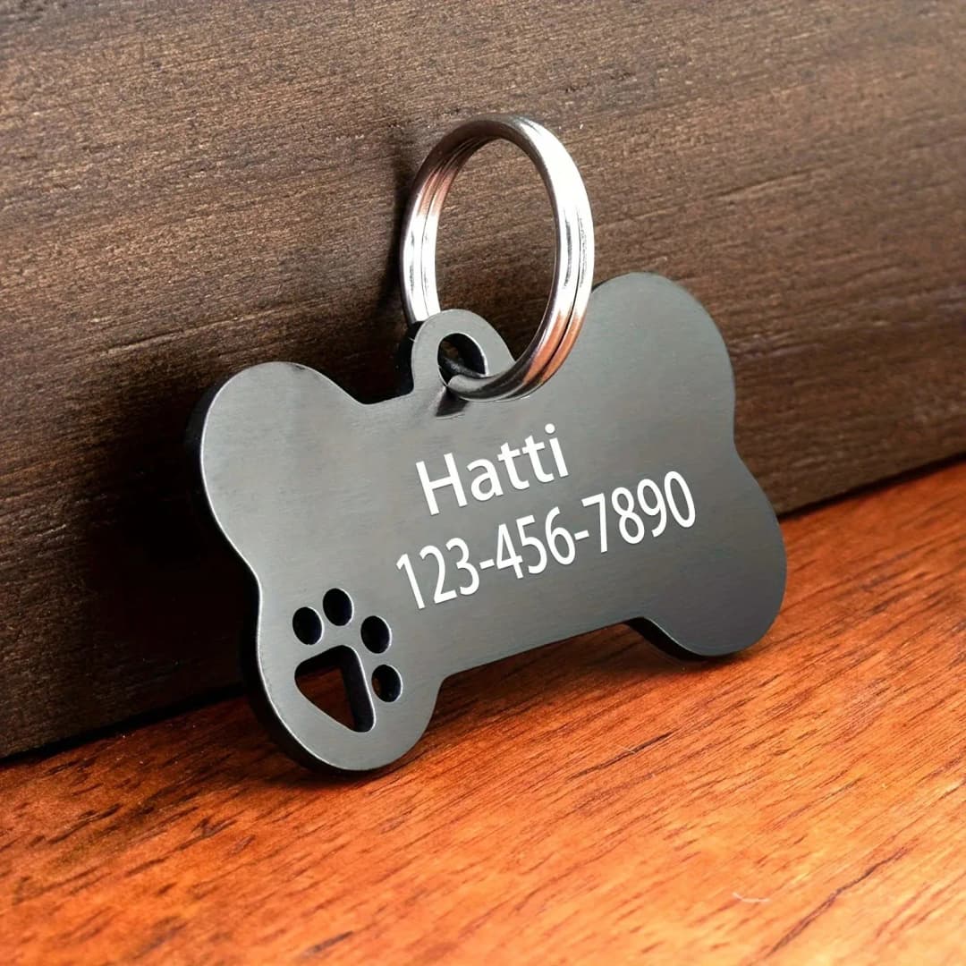Personalized Engraved High Quality Dog Cat Tags with Name and Phone Number Bone Shaped Pet Pendant for Custom Pet Identification
