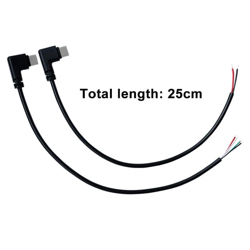 1 قطعة 2Pin 4Pin المصغّر USB/نوع C موصل شاحن USB 2.0 نوع A الكوع رئيس ذكر إمدادات الطاقة تمديد كابل لتقوم بها بنفسك خط البيانات - 5