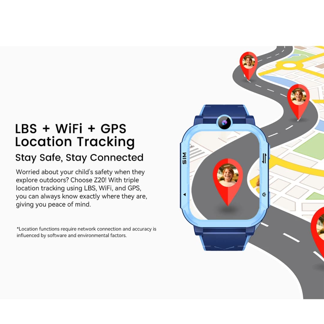 ساعة بلاك فيو زيد 20 الذكية للأطفال مقاومة للماء IP67، اتصالات طوارئ 4G، مراقبة، تتبع الموقع عبر GPS +LBS+WIFI - 6