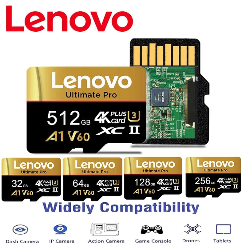 لينوفو سيكيور بطاقات SD سعة 512 جيجابايت بطاقة ذاكرة Micro TF SD بطاقات TF سعة 128 جيجابايت 64 جيجابايت 32 جيجابايت تصحيح الأخطاء للكاميرا/الألعاب/جو برو