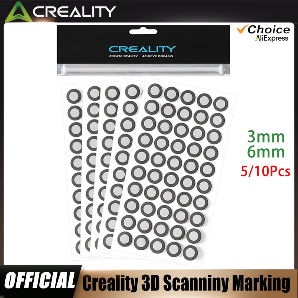Creality Official 3mm(1 Sheet 120 Dots)and 6mm（1 Sheet 50 Dots) Scanning Marker, Diffuse Reflection Markers for 3D Scanner