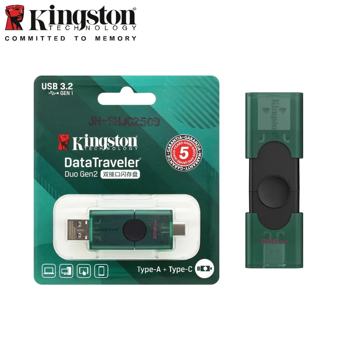 ذاكرة فلاش كينجستون USB 3.2 ثنائية Type-C إلى USB-A، 128 جيجابايت/256 جيجابايت، OTG، متوافقة مع iPhone 15 و 16 - 5