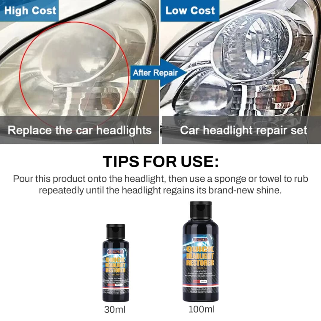 Headlight Restoration Polishing Headlamp Scratch Remover Repair Cleaning Paste Remove Oxidation Headlight Polish Liquid LHB-16 - 6