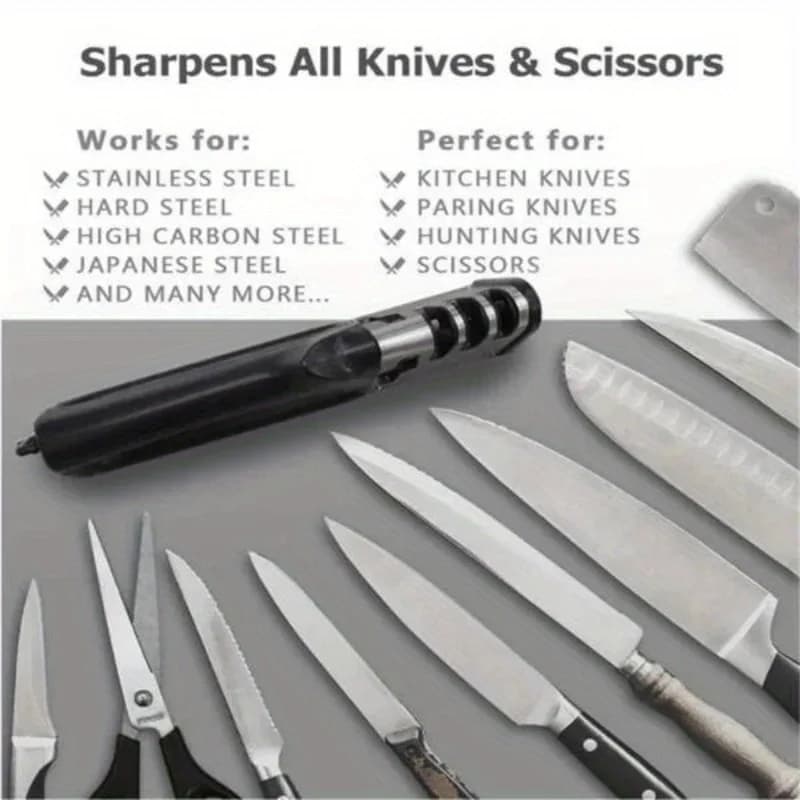 4-in-1 Professional Tungsten Fast Sharpener for Kitchen Knives and Scissors - Household Knife Tool - 5