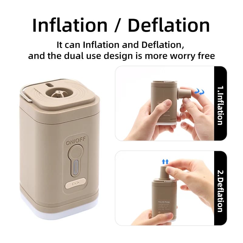 Electric Air Pump Portable Wireless Air Compressor Inflator/Deflator Pumps for Inflatable Cushions Air Beds Boat Swimming Ring - 2