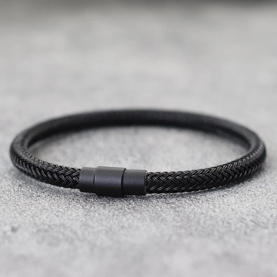 New Premium Stainless Steel Wire Bracelet For Men Magnet Buckle Casual Handcrafted Braslet Hiphop Rock Hand Accessories Pulseria - 2