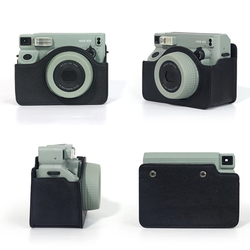 Fujifilm Instax wide 400 Film Camera Bag+Wide 80 Green Litchi Pattern Album+Magnetic Photo Bag PU Leather Anti Soft Silicone - 5