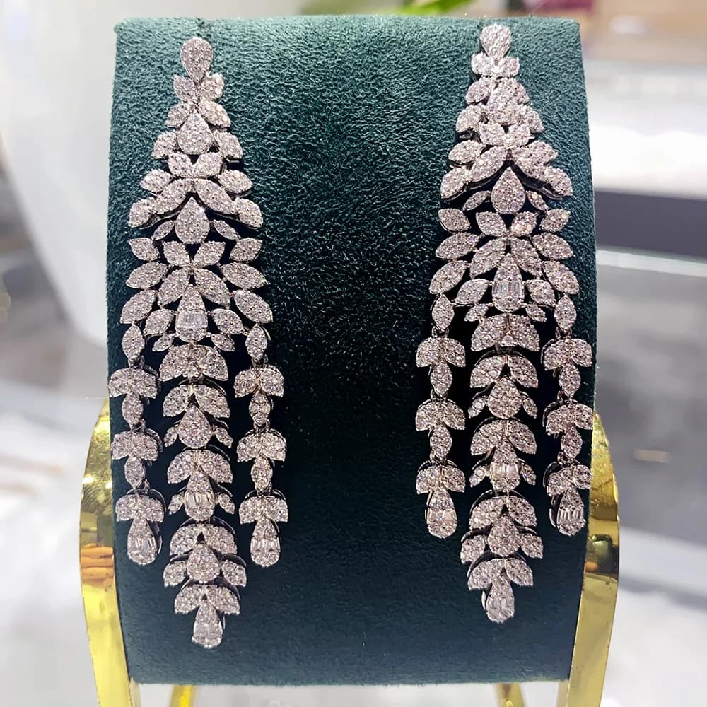 أقراط على شكل فيونكة فاخرة وعصرية من جودكي 2025 للنساء، أقراط مرصعة بالزركونيوم المكعب بالكامل، مجوهرات عصرية - 6