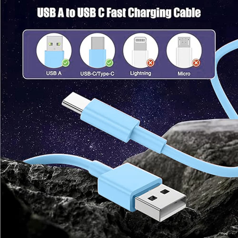كابل USB A إلى النوع C متعدد الألوان لمزامنة التاريخ شحن سريع لهاتف Samsung Huawei Xiaomi Android Type-c خط شحن الهاتف المحمول - 3